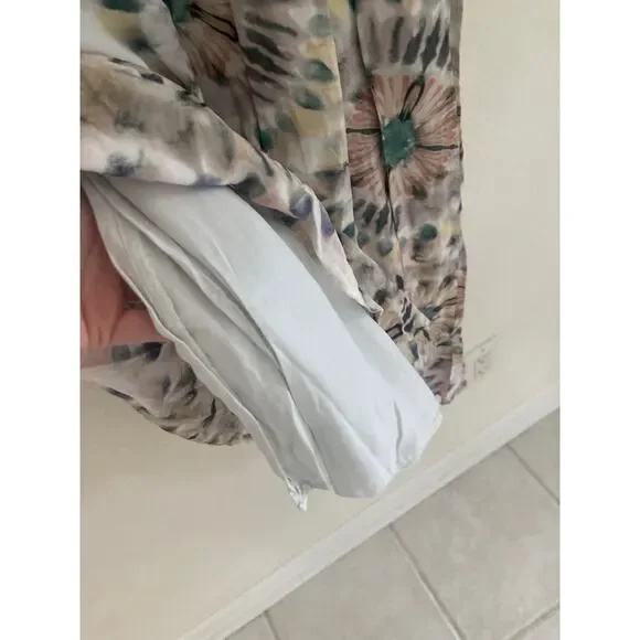 Anthropologie X Kachel Chiara Ruffle Long Sleeve Watercolor Midi Dress 6 (UK 10) - Picture 15 of 16